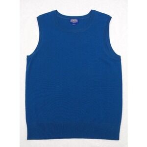 Pendleton‎ Vest Adult Size Large Blue 100% Merino Wool Round Neck Pullover
